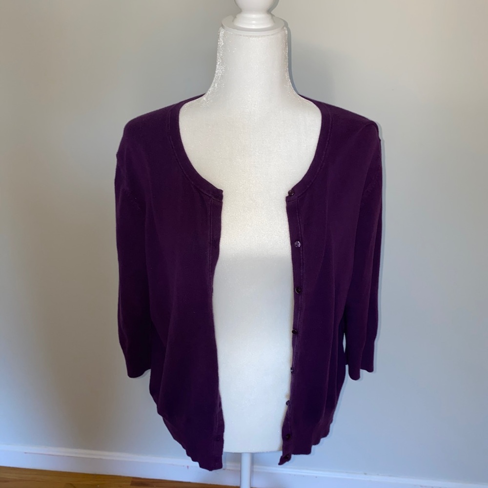 Purple Plus Size Cardigan
